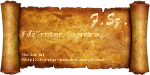 Fürster Szandra névjegykártya